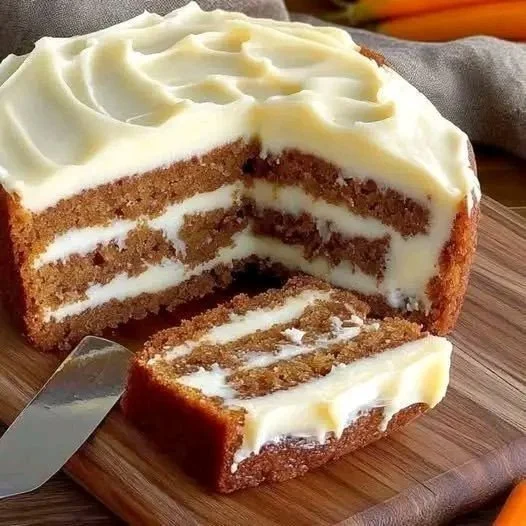 Gâteau aux carottes frais décoré, prêt à être dégusté